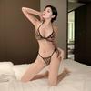 Leopard Print Erotic Underwear Comfortable Three-point Sexy Neck Strap Underwear Set Flirting Erotic Underwear Pure Desire