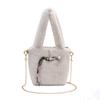 Monochromatic Feminine Velvet Crossbody Bags  Casual Chains  Young Shoulder Bags  High Quality  Basic Style