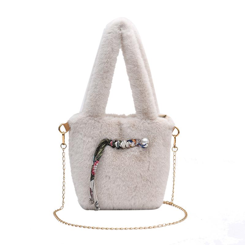 Monochromatic Feminine Velvet Crossbody Bags  Casual Chains  Young Shoulder Bags  High Quality  Basic Style