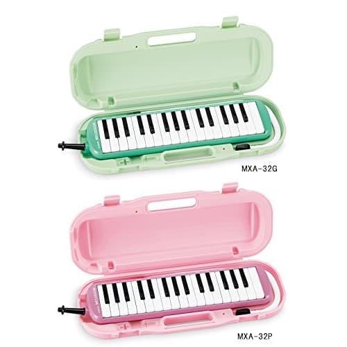 SUZUKI MXA-32G Melodion Alto 32-Key Melodion Harmonica, Pastel Green, Lightweight Body with Hard Case