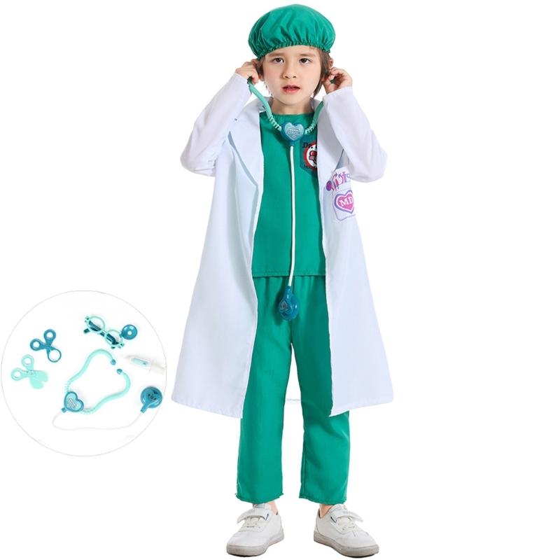 Doctor Role Play Dress Up Kit Doctor Pretend Play Costume with Stethoscope Doctor Coat Kit Halloween Doctor Costumes