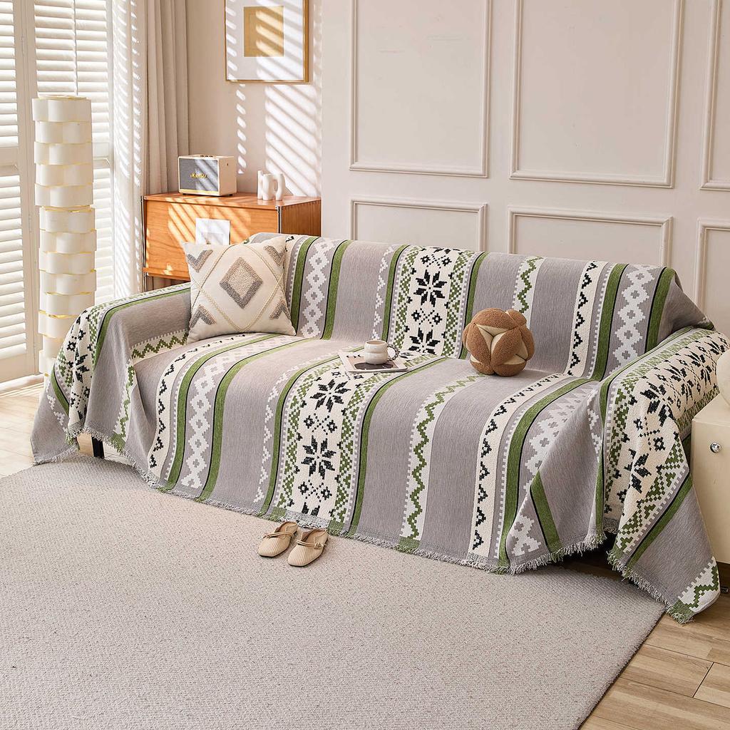 Bohemian Style Thick Chenille Sofa Cover Throw Blanket All Season Universal Couch Protector Bedspread
