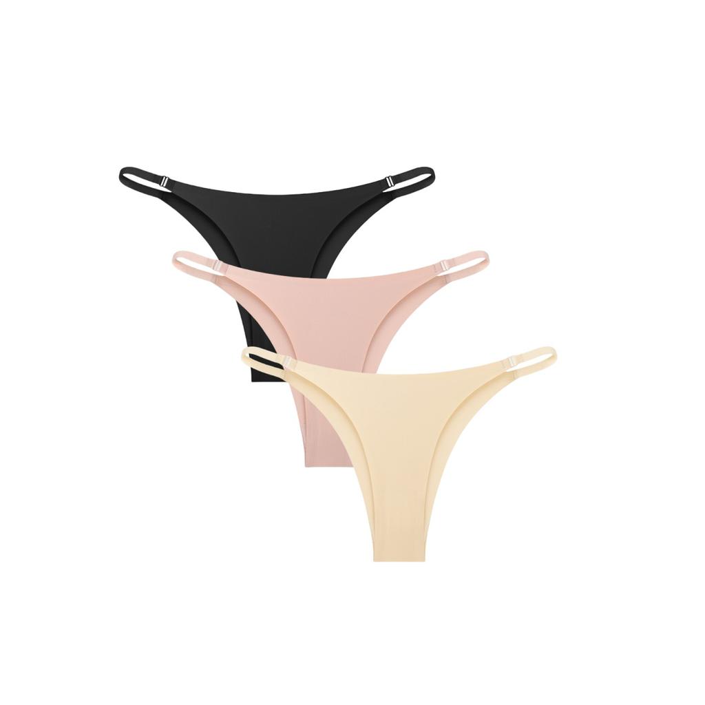 3Pcs/Set Women Seamless Briefs Sexy Low Waist Brazilian Panties Female Traceless Underpants Solid Color Panties XS-XL