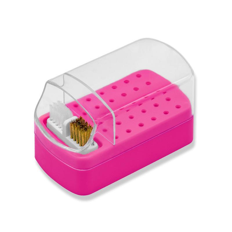 Nail Art Multifunctional Storage Box - 30-Slot Grinding Head & Brush Display Organizer
