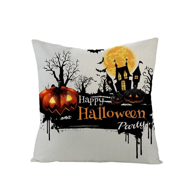 New Home Furnishings Halloween Polyester Pillow Case Home Pumpkin Ghost Fire Cushion Waist Pillow Case