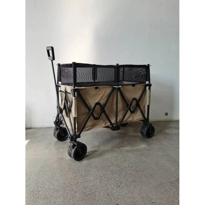 Foldable Aluminum Camping Cart: Large Capacity Outdoor Trailer for Street Vendors and Home Use