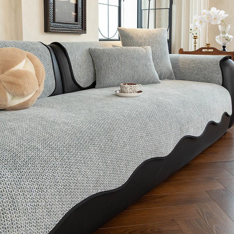 Minimalist Premium Sofa Cover All-Season Chenille Non-Slip Couch Mat Universal Fit Home Living Room Bedroom