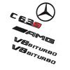 Lettere Logo 3D Nere C63S Badge V8 BITURBO Adesivo Stella Posteriore Auto Bagagliaio Emblema AMG Per Mercedes Benz AMG W205 C205 Accessori