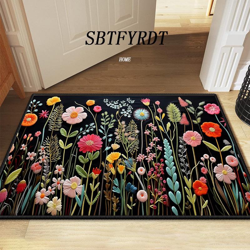 60*90cm Cute Animal Printed Crystal Velvet Floor MATS, Cute Animal Bathroom Anti-slip Floor MATS, Holiday Decoration Living Room and Bedroom Door MATS