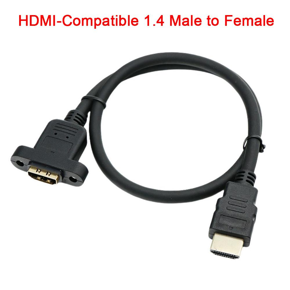 HDMI-kompatibles 1.4 Stecker auf Buchse Verlängerungskabel Mit Schraub-Panelmontage 4K@30Hz 1080P@60Hz High Speed 3D UHD Kabel Für Monitor TV Projektor