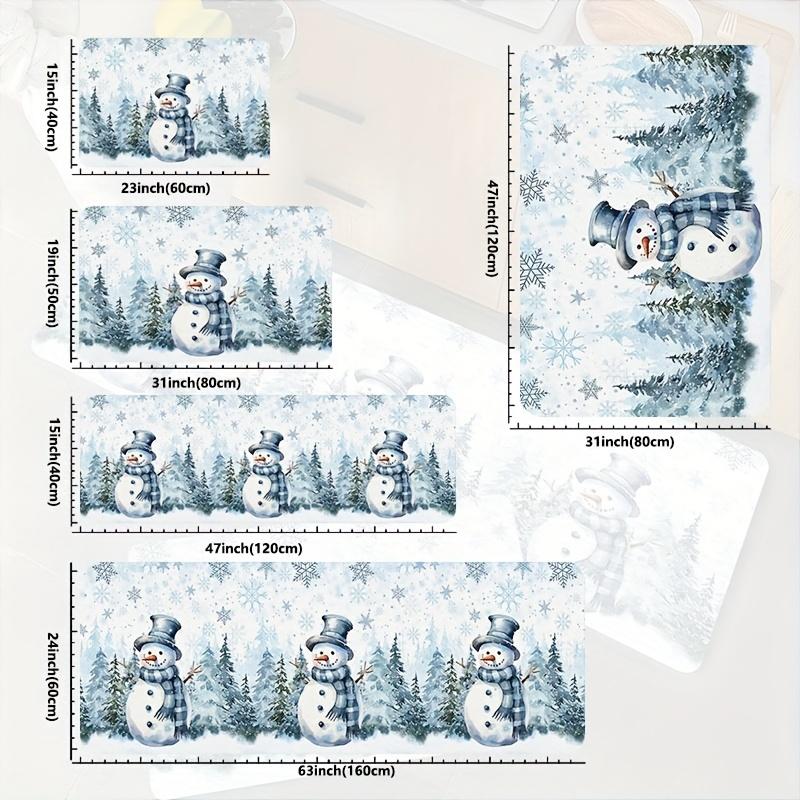 1Pcs Anti Fatigue Kitchen RugsWinter Forest Print Waterproof Non-Slip Thick Cushioned Kitchen Mat Heavy Duty Comfort Standing Mat for Kitchen