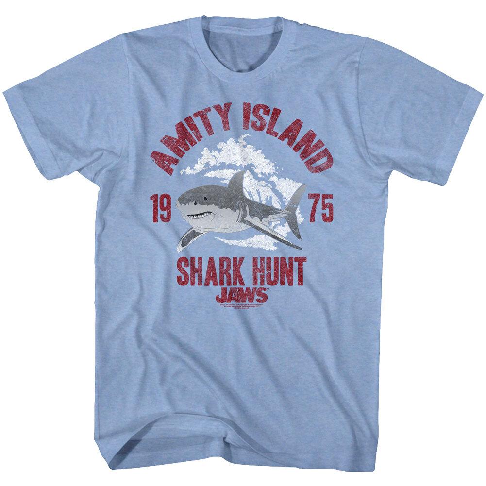 Jaws 70 Thriller Movie Amity Island Great White Shark Hunt 75 Men T Shirt XXXXL
