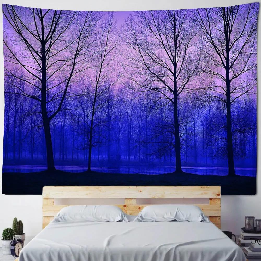 

Sea Starry Sky Tapestry Wall Hanging Aurora Home Decoration Background Cloth Bedroom Living Room Dormitory Hanging Paintings 74x94cm(29x37in)