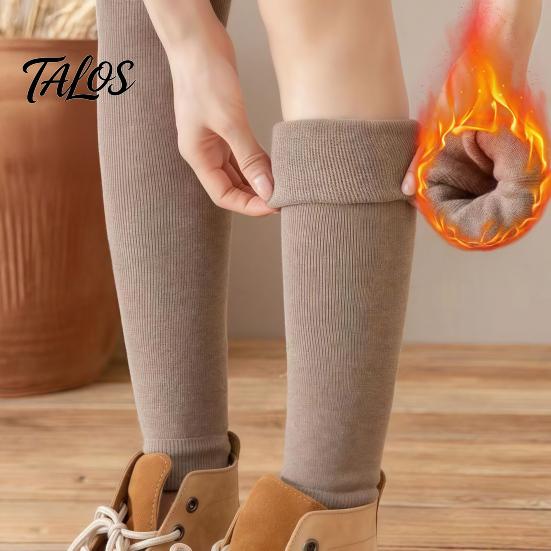 Warmth Locking Legging Socks Thickened Over-the-knee Leg Warmers for Women, Soft Thermal Sleeves, Outdoor Cold Protection Leggings Anti-slip Long Knee