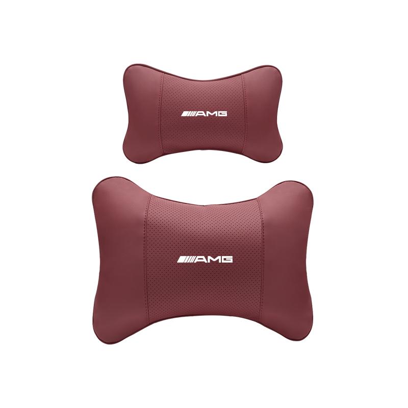 Car Memory Foam Headrest Car Neck Pillow Lumbar Support Pillow Accessories Car Hub Cap For Mercedes Benz AMG W214 W205 W204 W206