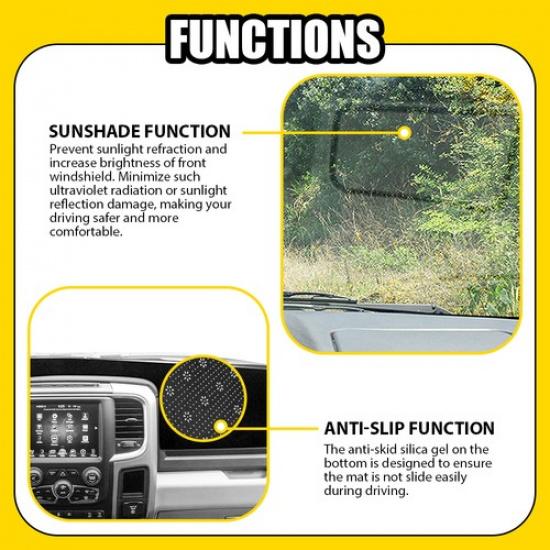 Dashboard Dashmat Cover Dash Mat For 2010 11 12-2018 Dodge Ram 1500 2500 3500 EV