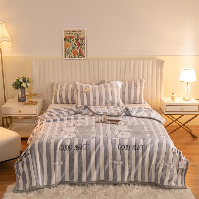 Plush Snow Fleece Blanket Summer Bedspread Flannel Throw Single Person Nap Blanket Sofa Air Conditioner Coverlet Bedding