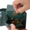 Milagro Himeji Goat Leather Bifold Wallet with Coin Purse (Men's Bifold Wallet with Coin Purse, Himeji Leather, Genuine Goat Leather) EA-MI-203 (Navy)