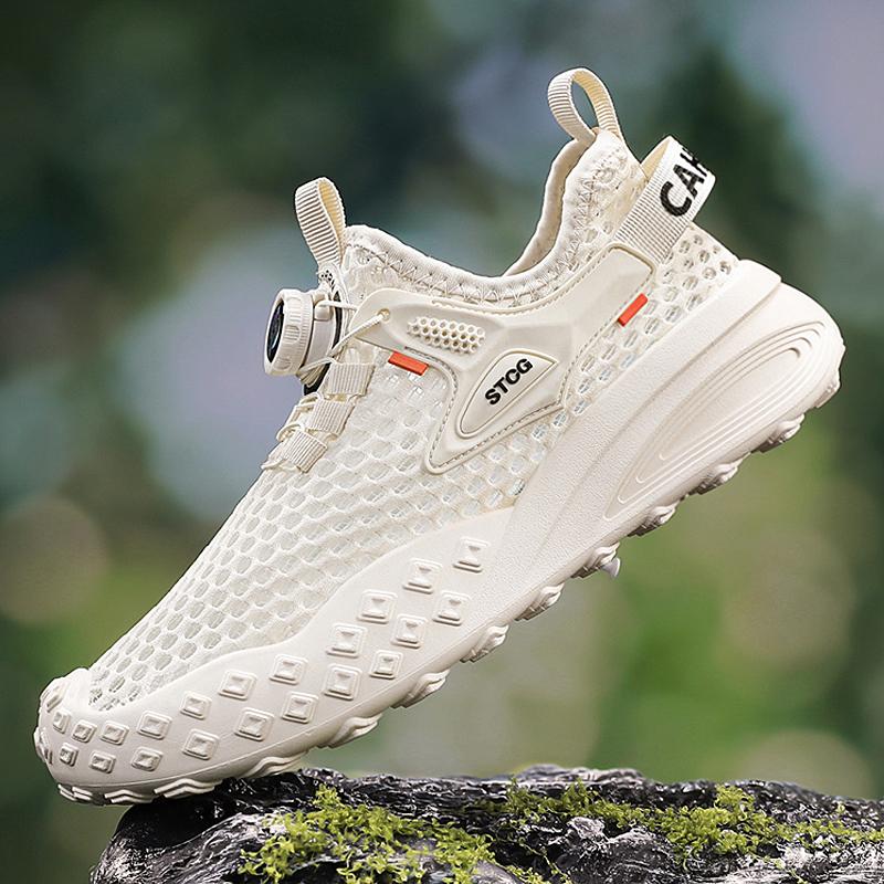 

Мужские летние сетчатые аквашузы, кроссовки, повседневные, дышащие, для водных видов спорта, для активного отдыха, для бега, дизайнерские, быстросохнущие, для хайкинга 39 бежевый