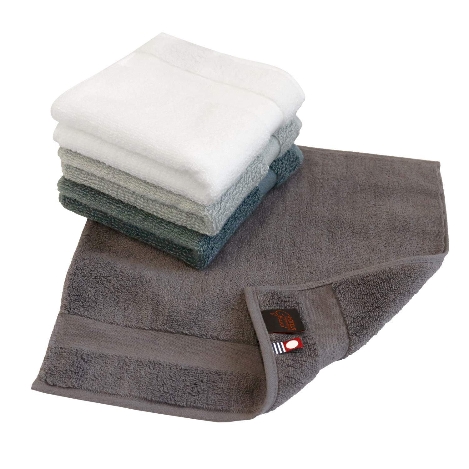 

Imabari Towel Certified Handkerchief Towel hiorie HOTEL S Grand 4-Piece Set Assortment of 4 Colors 01 Made in Japan, High-Grade Extra-Long Staple