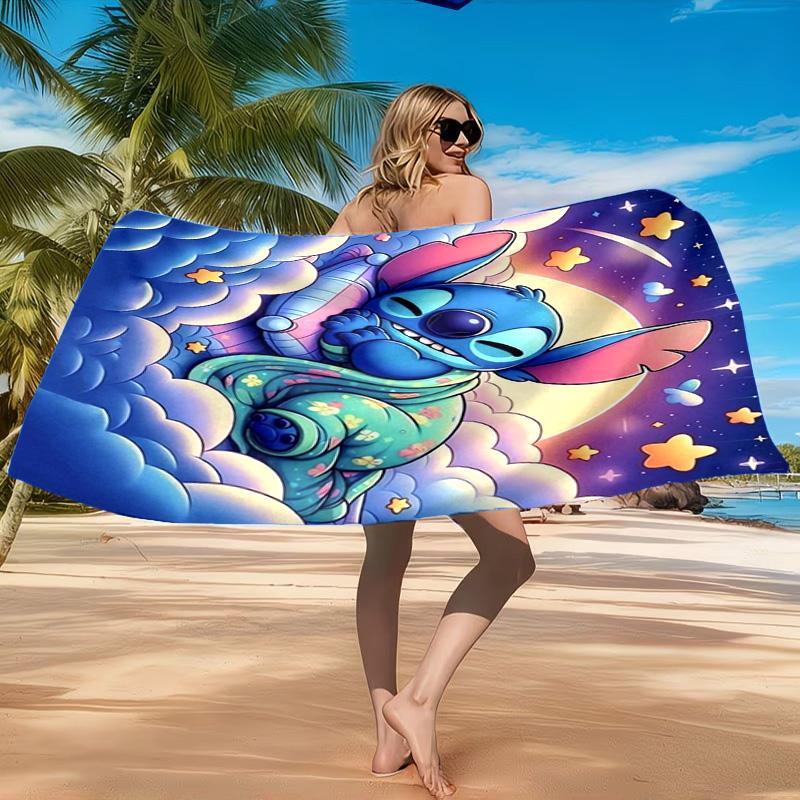 Cartoon Hawaii Artwork Printed Microfiber Beach Towel, Soft And Absorbent, Quick-Dry, Ideal for Summer Travel, Beach Essential, Swimming Pool
