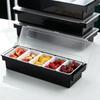 5-Grid Plastic Condiment & Fruit Storage Box with Lid