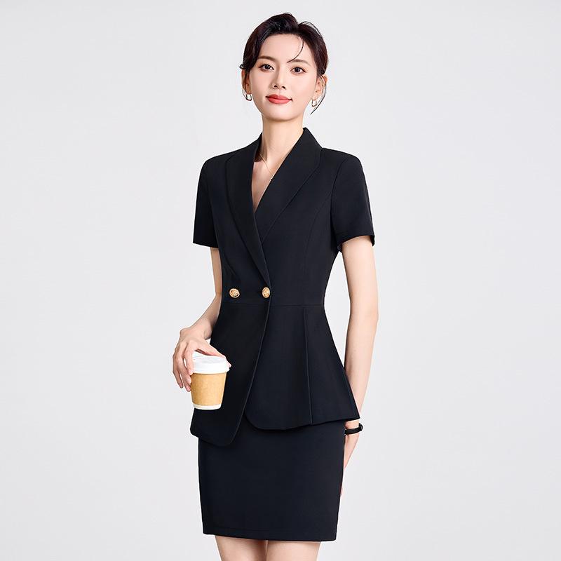 Elegant Women's Short-Sleeved Suit – Summer 2025 Goddess Style for Managers