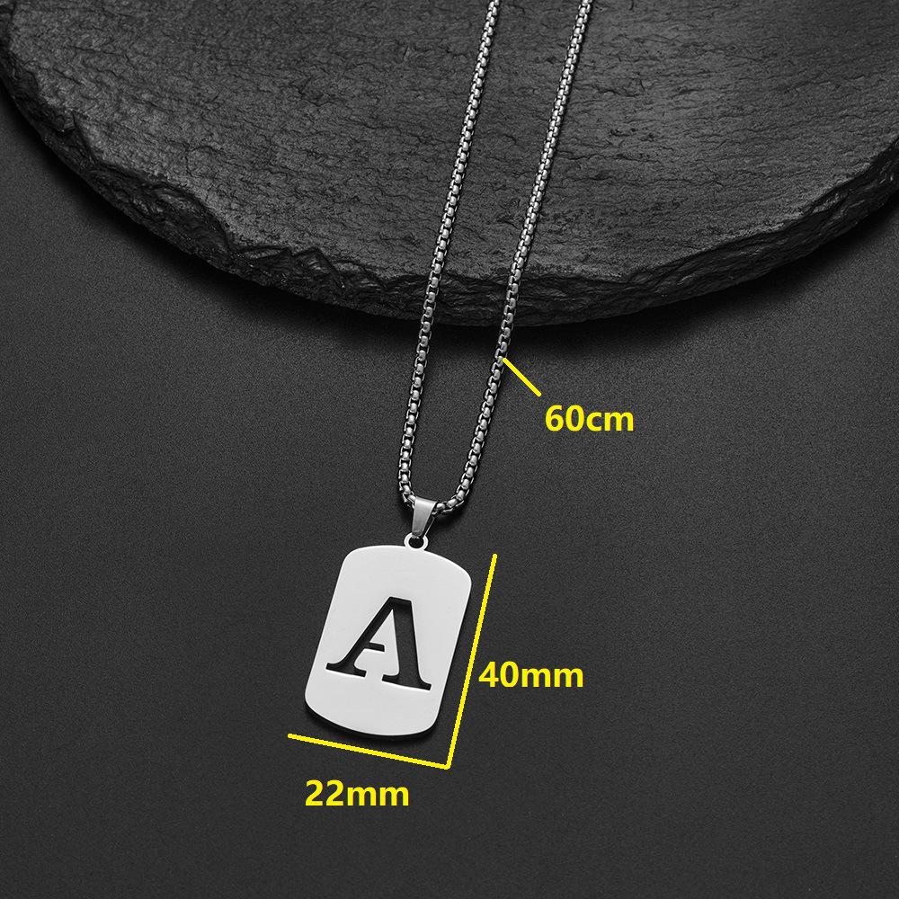 Unisex Stainless Steel English Alphabet Necklace - Niche Design, Simple, Versatile Long Chain for Hoodies