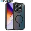 KEYSION Magnetic Phone Case for for Infinix Smart 8 Soft Silicone+PC Matte Translucent Shockproof Back Cover for Infinix Hot 40i