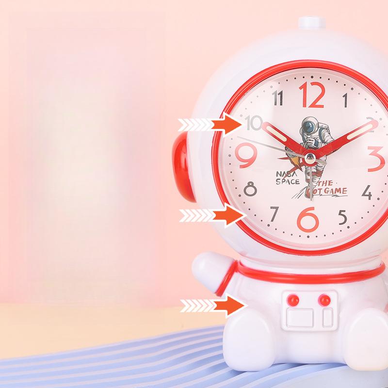 Astronaut alarm clock for students and children's special clock cartoon creative luminous alarm clock