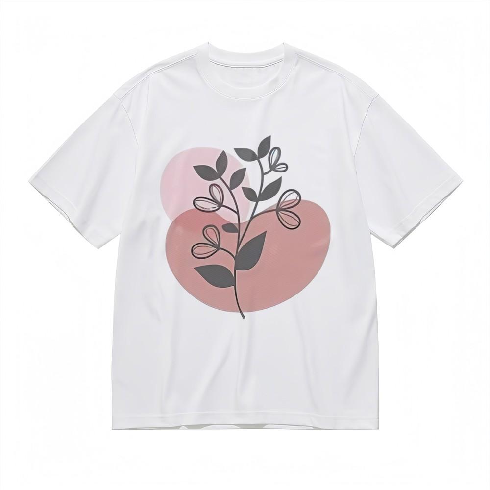 Men's Comfortable Comfy Classic T-Shirt Botanical Flower Abstract Pattern Tee
