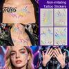 Talos 5 Sheets Holographic Lightning Tattoos, Waterproof Flash Temporary Stickers, Full Color Body Art for Festival Party