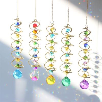 Prinzător de soare din cristal, glob de contemplare, coadă spiralată, mărgele de cristal, prinzătoare de soare pentru interior, fereastră, grădină, clopoței de vânt, decor exterior, Crăciun