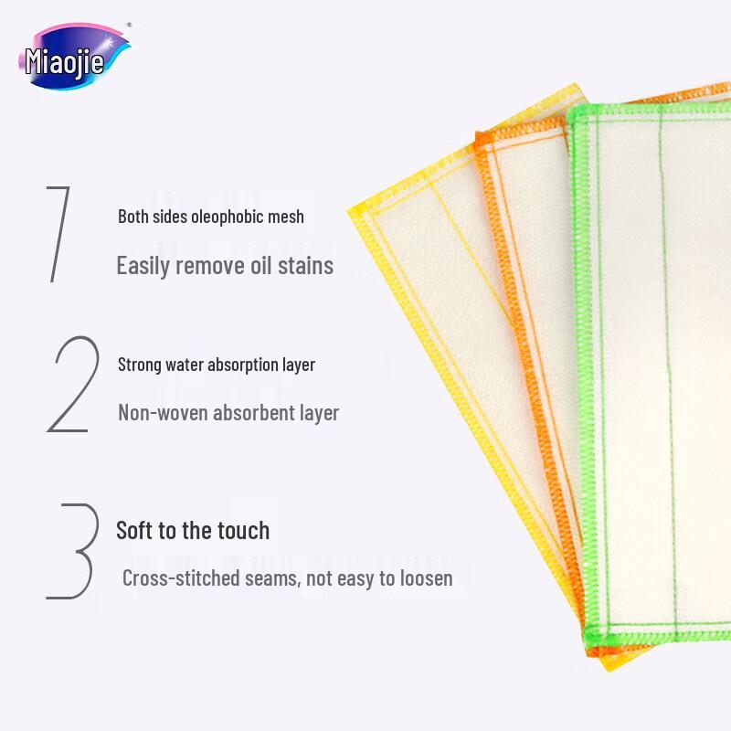 Miaojie Cotton Soft Absorbent Dishcloths (15-Pack)
