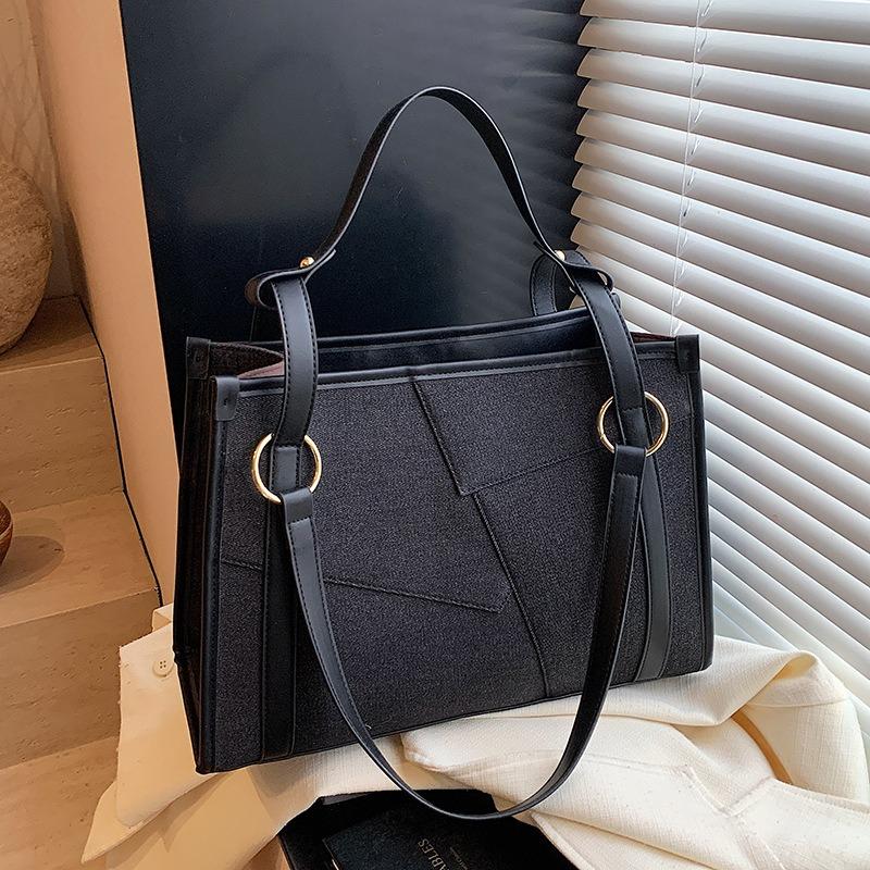 New textured big bag fashionable personalized shoulder messenger bag large capacity handbag tote bag women's bag