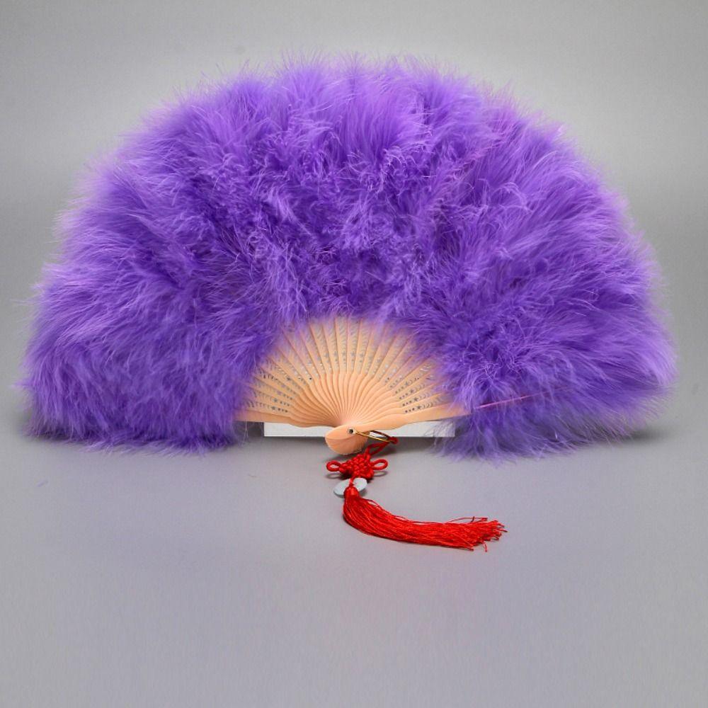 Chinese Handheld Feather Fan Colorful Show Dance Fan Art Fans Cosplay Props Fan  Home Decoration
