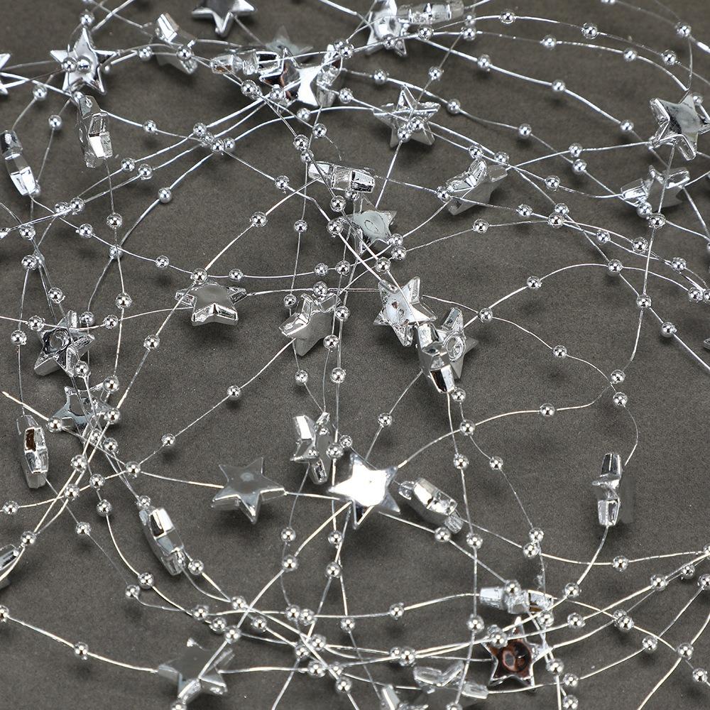 Plastic Star Beads Chain Electroplated Christmas Star Chain Decoration  For Diy Jewelry Making