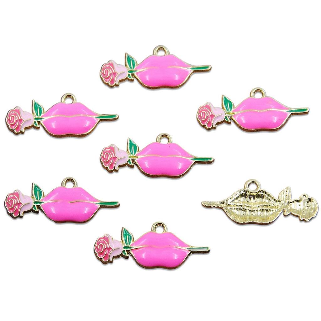 16 Styles KC Gold Drop Oil Fresh Flower Valentine's Day Pendant Charms - Premium and Creative Ornaments
