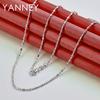 Original 925 Sterling Silver 16-30 Inches Bamboo Chain Necklace For Women Men Fashion Charm Jewelry Party Engagement Gift