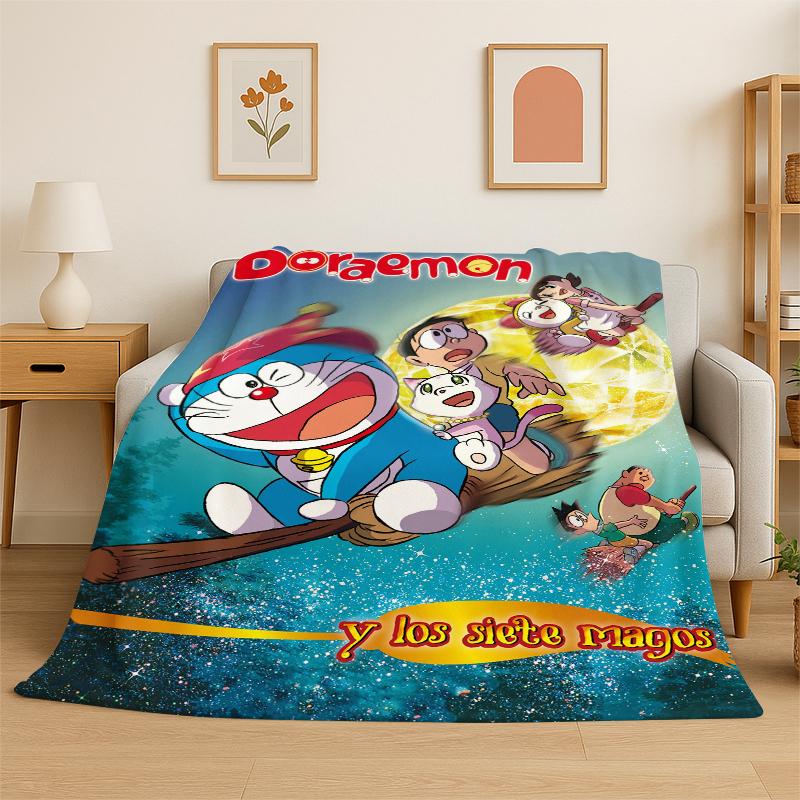 Cartoon D-Doraemon Dream Anime Flannel Blanket Soft Warm Throw Blanket for Bedroom Living Room Bed Travel Camping Picnic Kid