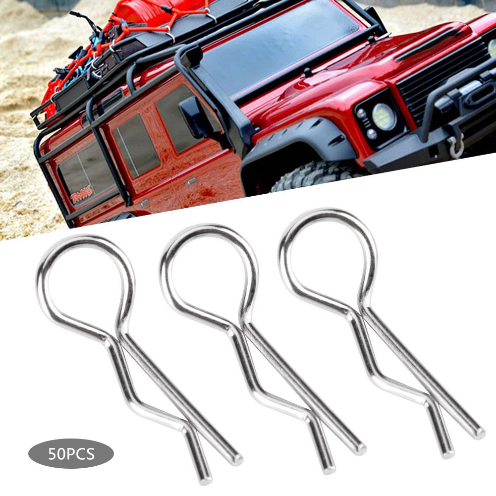 50pcs R Clips R Shape Pins RC Parts Accessory Fit for 1 10 HSP RC Car Vehicle ModelSilver