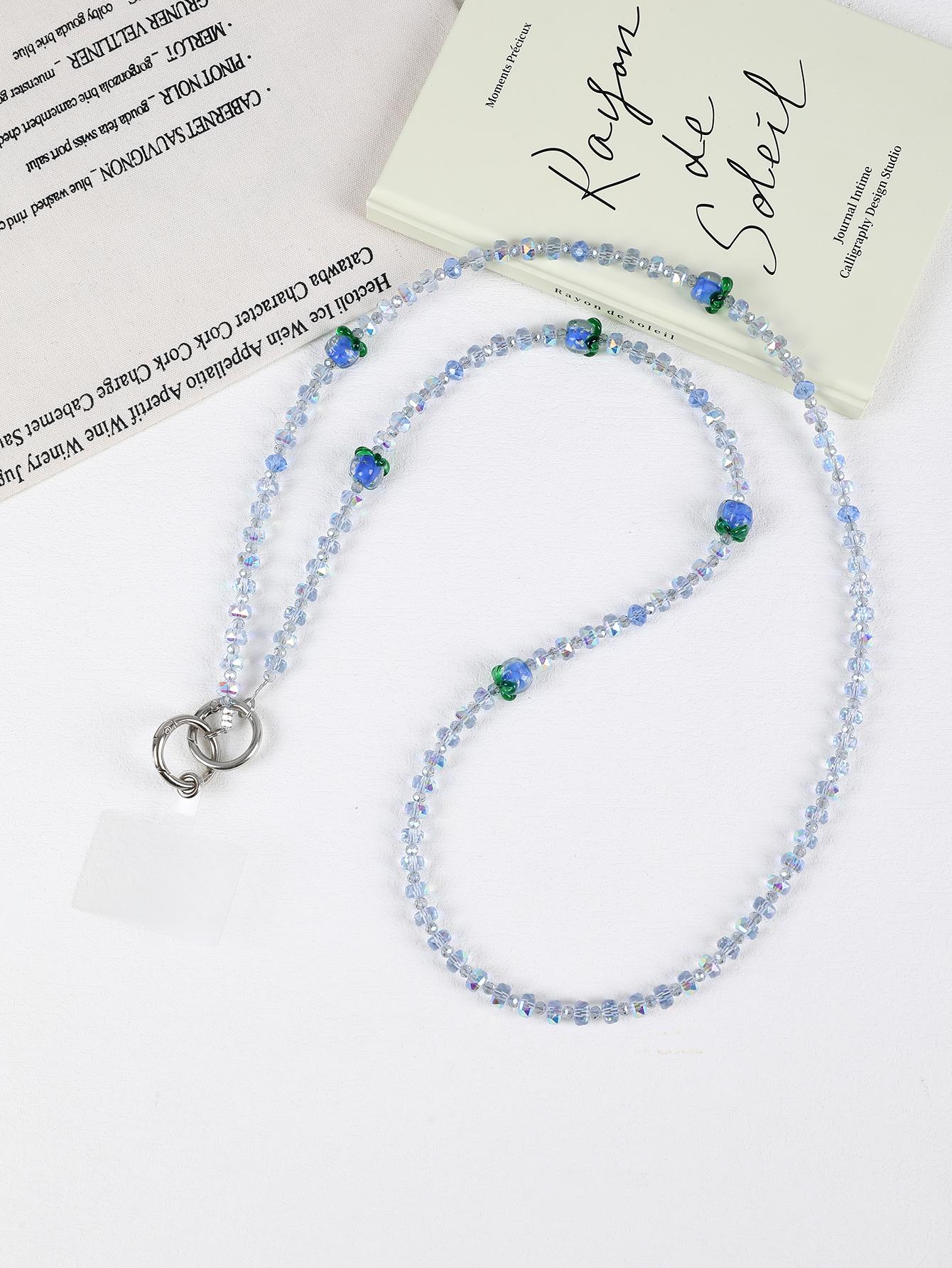 

Multi Color Fashionable Small Fresh Persimmon Ruyi Glass Bead Mobile Pendant Niche Ins Crossbody Chain With Card Other