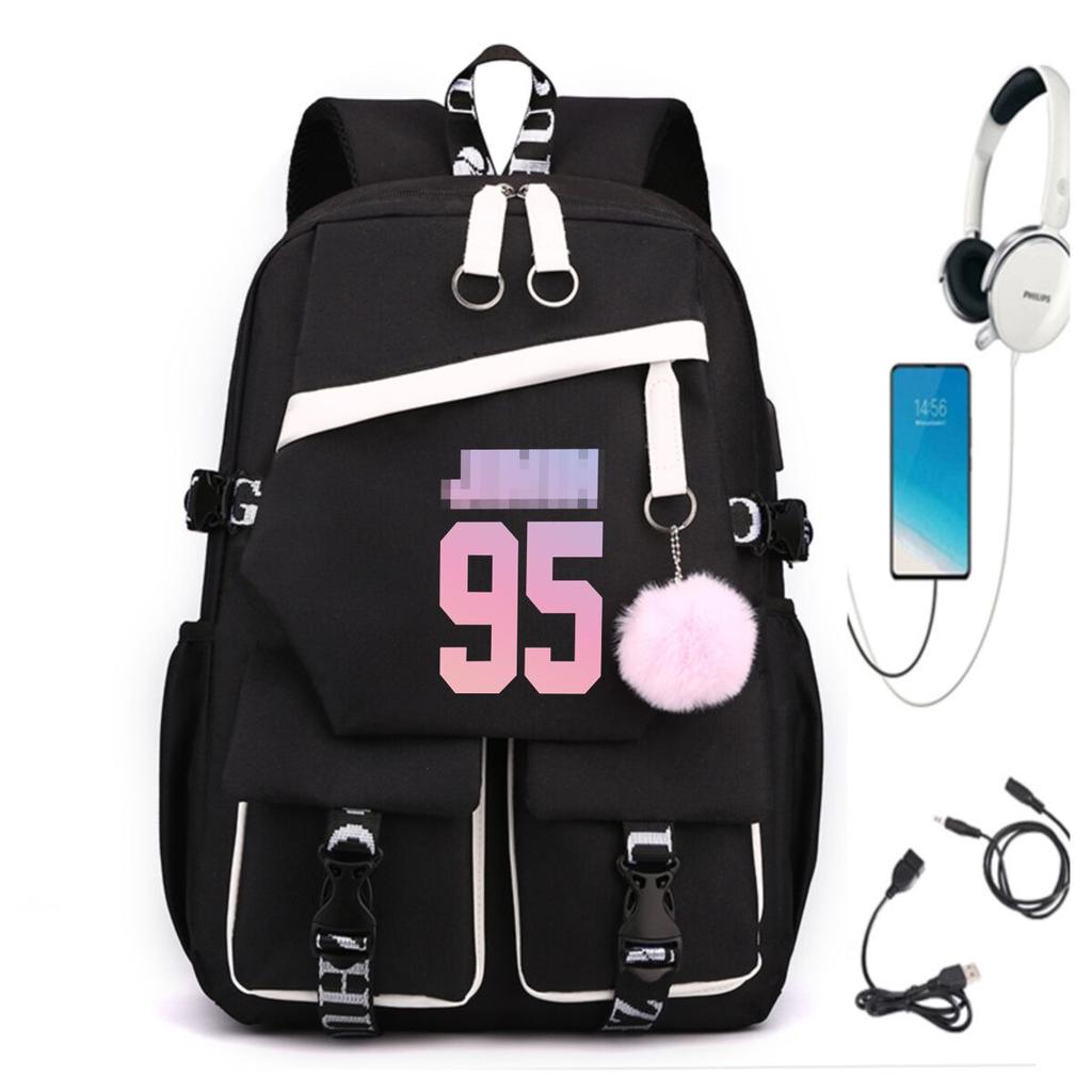 3 Piece School Backpack Set for Students Large Capacity Oxford Cloth Schoolbag with Shoulder Strap and Pencil Case