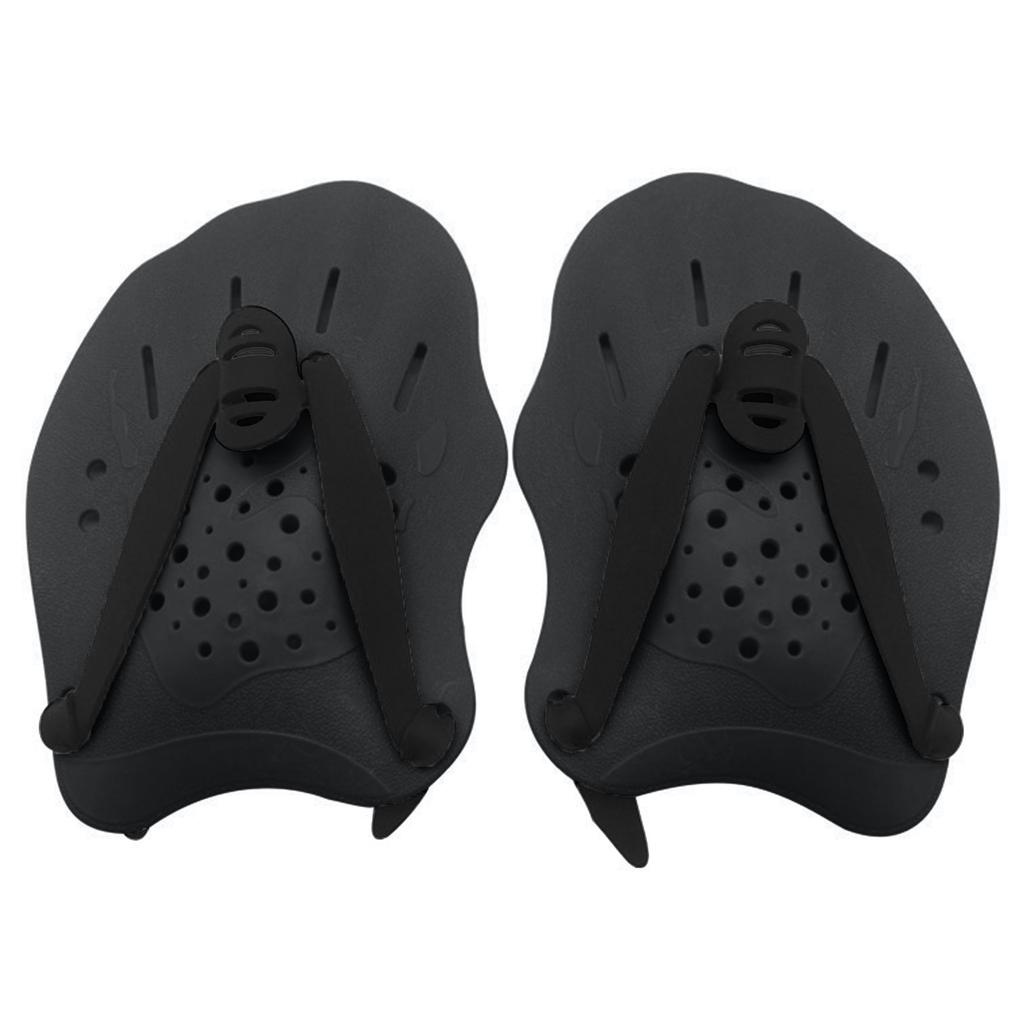 1 Pair Swim Paddles Hand With Adjustable Strap Multi-color Swimming Training Equipment For Women Men Children