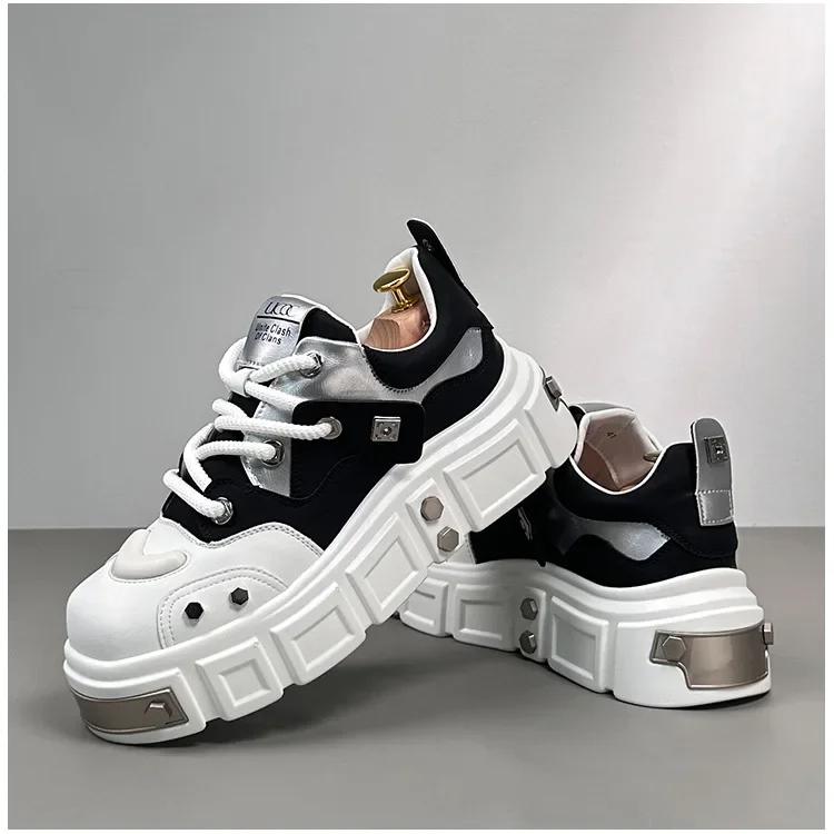 Fashion Men's Father Shoes 2025 Autumn New Willow Nail Increase Men's Shoes Big Head Thick Sole Derby Shoes