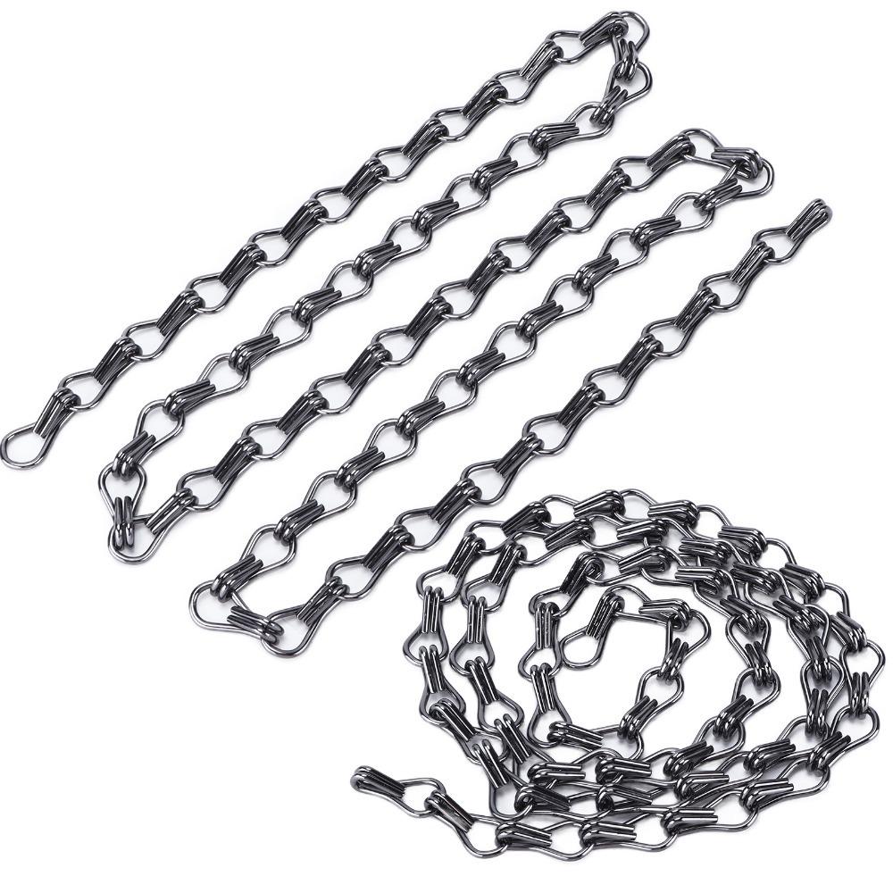 

2pcs Convenient Assembly Hanging Chain Double Buckle Gold Aluminum Chain Black Silver Light Fixture Chain Lanterns Ornaments чёрный