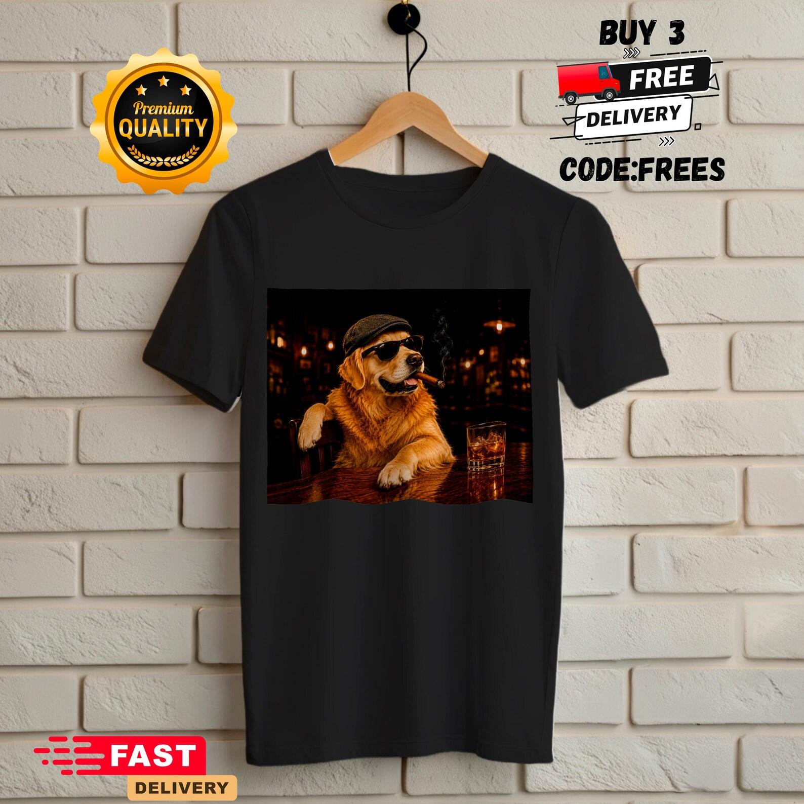 Golden Retriever Drinking Wiskhey Graphic T-Shirt,Sarcastic Dog Meme Shirt,Golden Retriever Lovers Gift,Retriever Mom Dad Shirt,Stupid Shirt 3XL