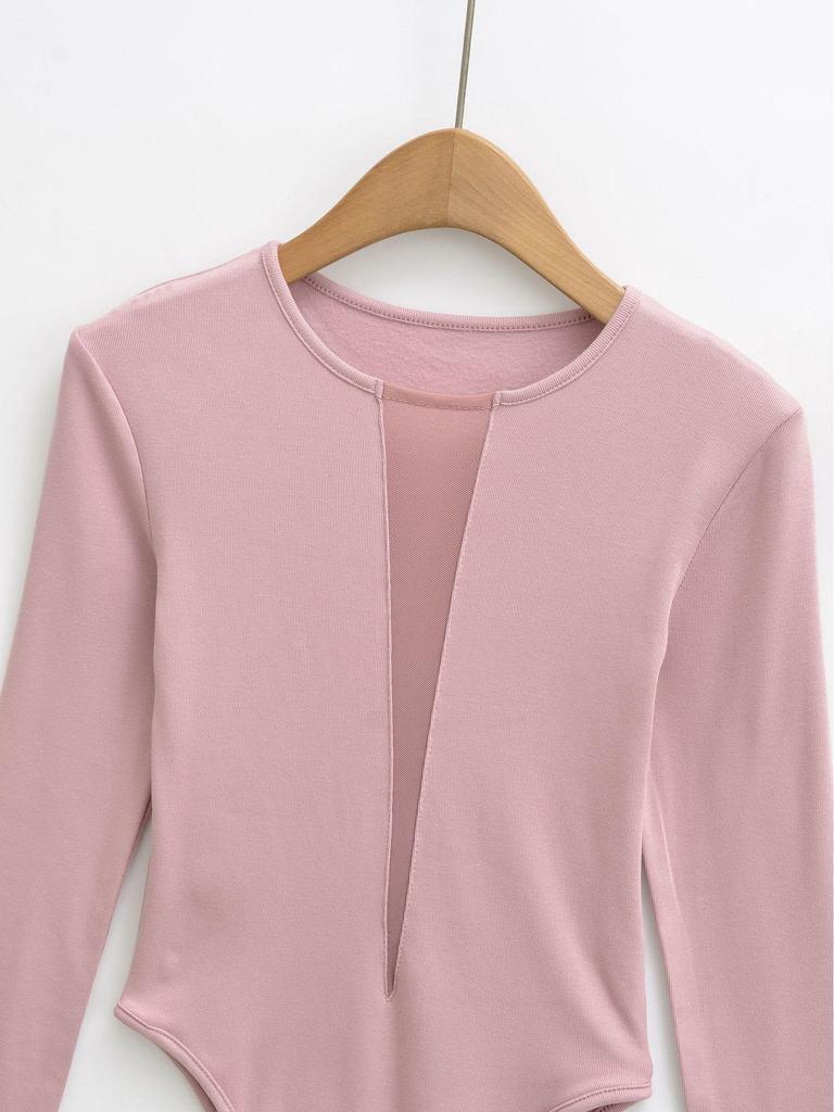 European and American Sexy Summer Mesh Long Sleeve Jumpsuit for Women