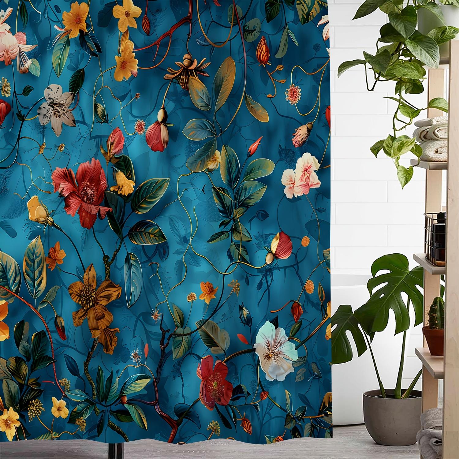 

A Tropical Oasis Shower Curtain: Transport Yourself to a Lush Jungle with This Stunning Design Featuring Vibrant Flowers W90XH180cm