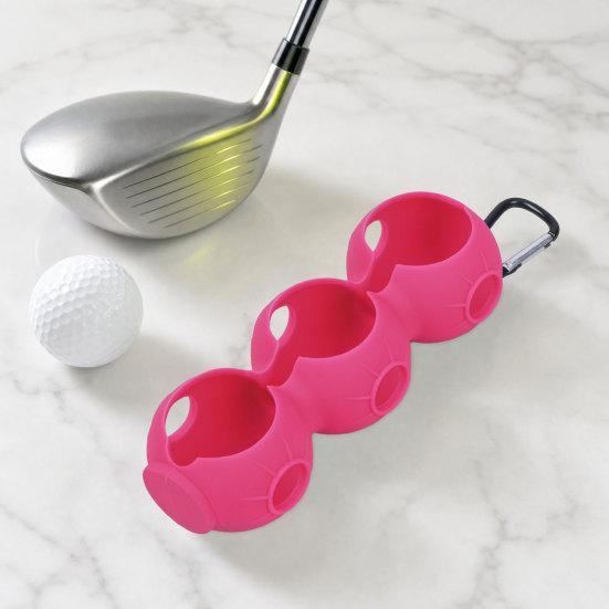 Porta Palline da Golf in Silicone con Moschettone, Contiene 3 Palline, Copertura Portapalline da Golf per Borsa da Golf, Custodia Protettiva Organizzatore Palline da Golf, Accessori da Golf